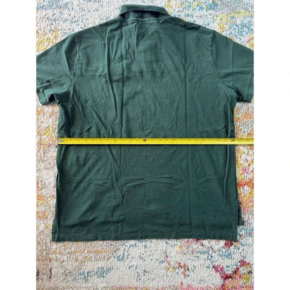 Polo Ralph Lauren Crest Pony Polo Shirt Mens Sz 2XL Embroidered Green Custom Fit